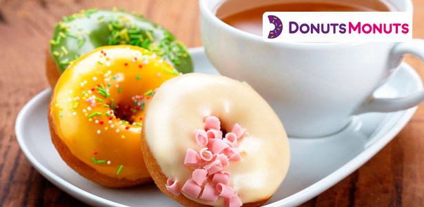 Свежие и ароматные пончики с различными начинками от компании Donuts Monuts: 12, 24 или 36 штук. **Скидка 40%**. Москва - kupikupon.ru Свежие и ароматные пончики с различными начинками от компании Donuts Monuts: 12, 24 или 36 штук. **Скидка 40%**