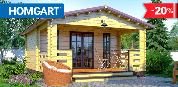 Баня, садовые ​домики,​ ​беседка,​ ​закрытая​ ​или​ ​открытая​ ​пристройка​ ​из​ ​дерева​ ​от компании​ ​«Хомгарт». **Скидка до 68 000р.** и более!