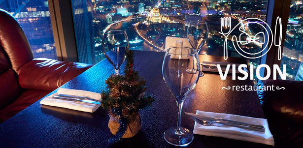 Ужин от шеф-повара в ресторане Vision на 75 этаже «Москва-Сити»: руккола с тигровыми креветками, утка под апельсиновым соусом, нежный шоколадный мусс и не только! **Скидка 50%**