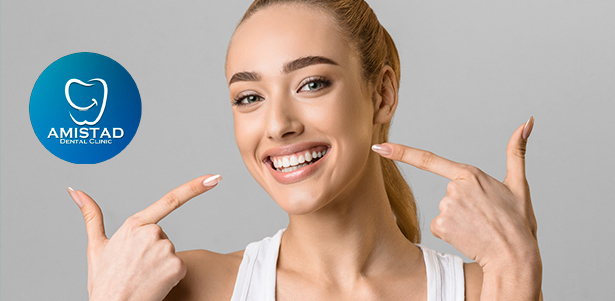 **Скидка до 82%** на комплексную гигиену полости рта, отбеливание и УЗ-чистку зубов в стоматологии «Амистад»