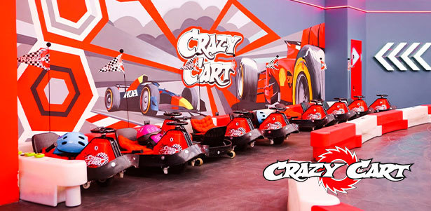 **Скидка до 50%** на 2 или 3 заезда на дрифт-карте в картинг-центре Crazy Cart в ТЦ «МЕГА»