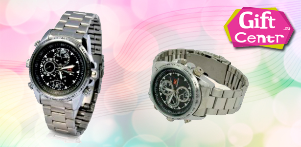 Наручные часы с фото- и видеокамерой и датчиком движения от интернет-магазина gift-centr.ru. **Скидка до 55%** + бесплатная доставка!
